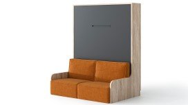 WALLBED Camas Abatibles con Sofá Cama Abatible vertical especial pladur con sofá LAREDO