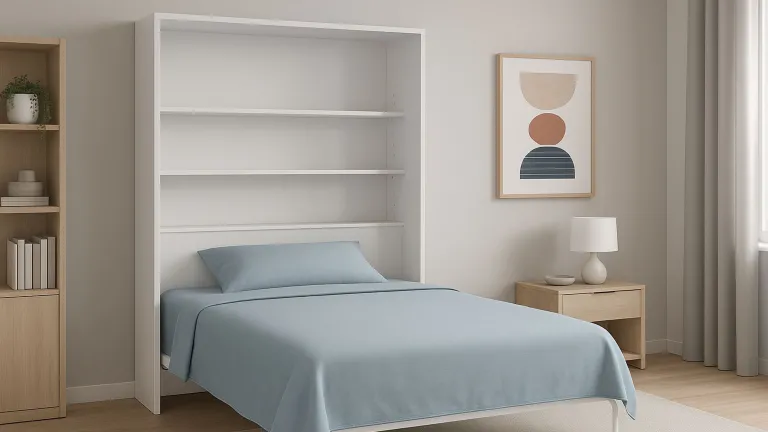 Cama Abatible vertical con estantes MADRID WALLBED